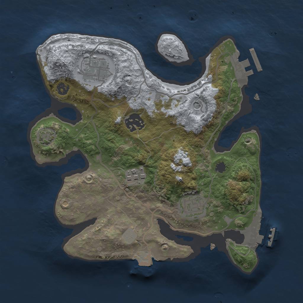 Rust Map: Procedural Map, Size: 2500, Seed: 6754222, 11 Monuments