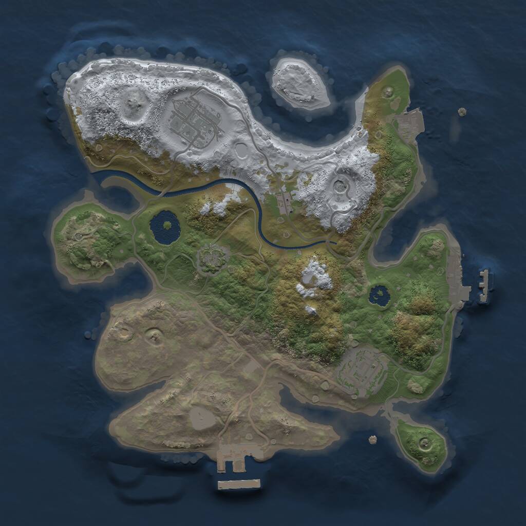 Rust Map: Procedural Map, Size: 2500, Seed: 6754222, 7 Monuments