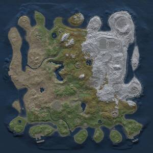 Thumbnail Rust Map: Procedural Map, Size: 4000, Seed: 184085632, 14 Monuments