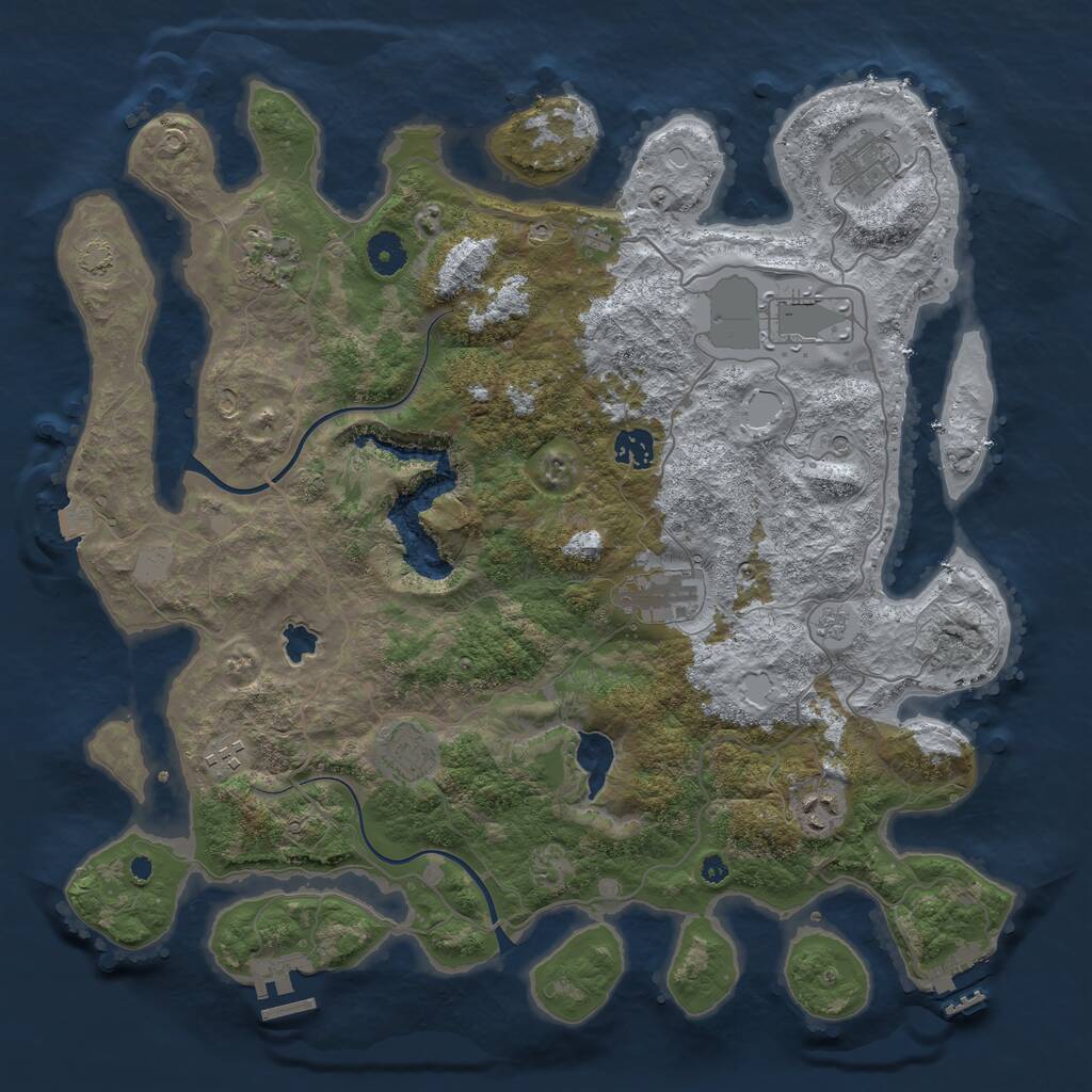 Rust Map: Procedural Map, Size: 4000, Seed: 184085632, 14 Monuments