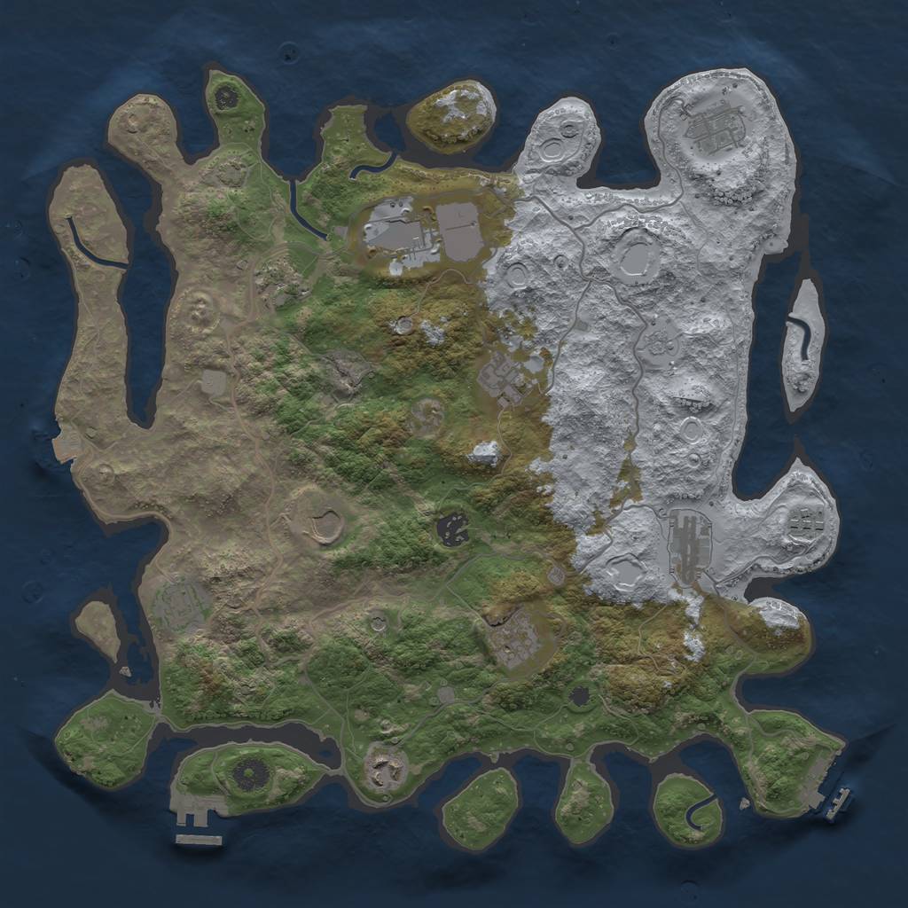 Rust Map: Procedural Map, Size: 4000, Seed: 184085632, 19 Monuments