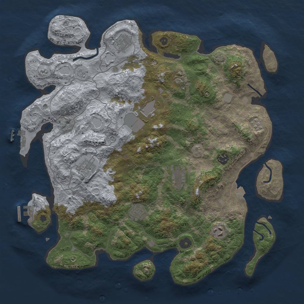 Rust Map: Procedural Map, Size: 4000, Seed: 482123, 17 Monuments