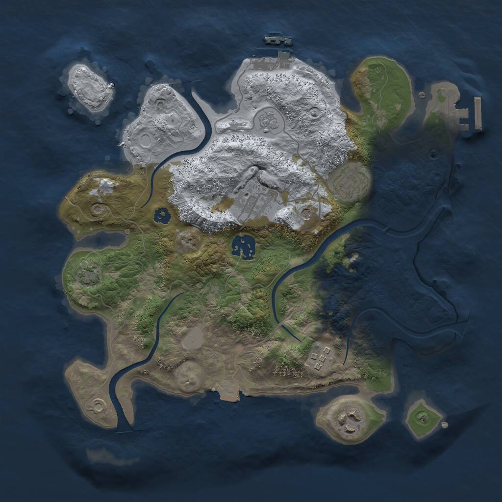 Rust Map: Procedural Map, Size: 3000, Seed: 71811, 11 Monuments