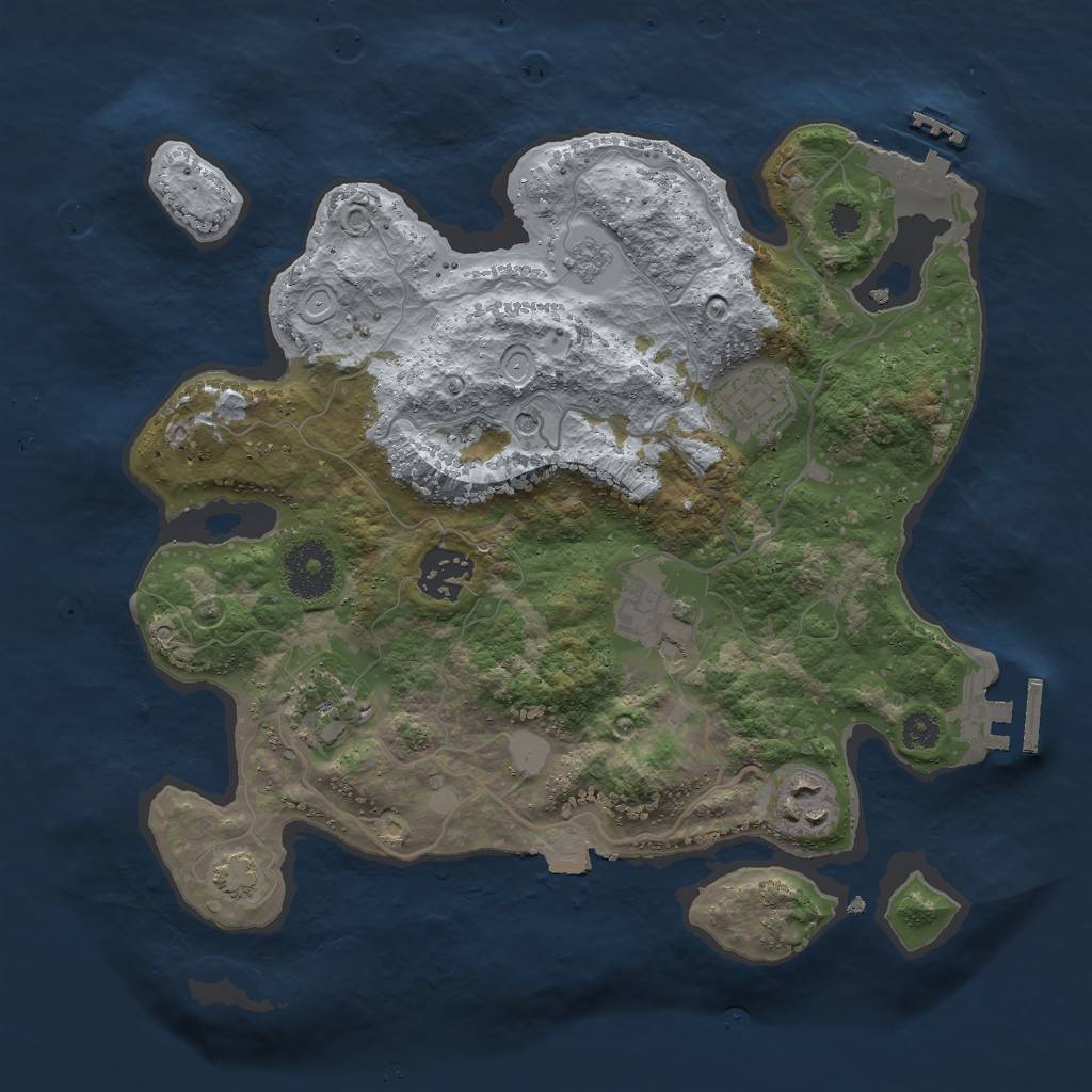 Rust Map: Procedural Map, Size: 3000, Seed: 71811, 13 Monuments