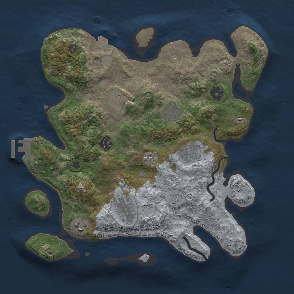 Rust Map: Procedural Map, Size: 3300, Seed: 92124, 14 Monuments