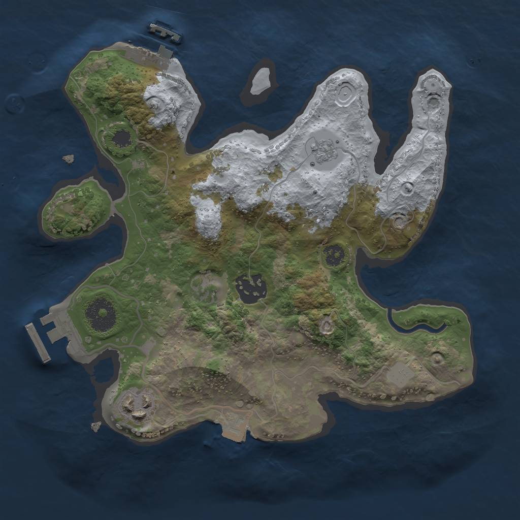 Rust Map: Procedural Map, Size: 2500, Seed: 1785145597, 8 Monuments