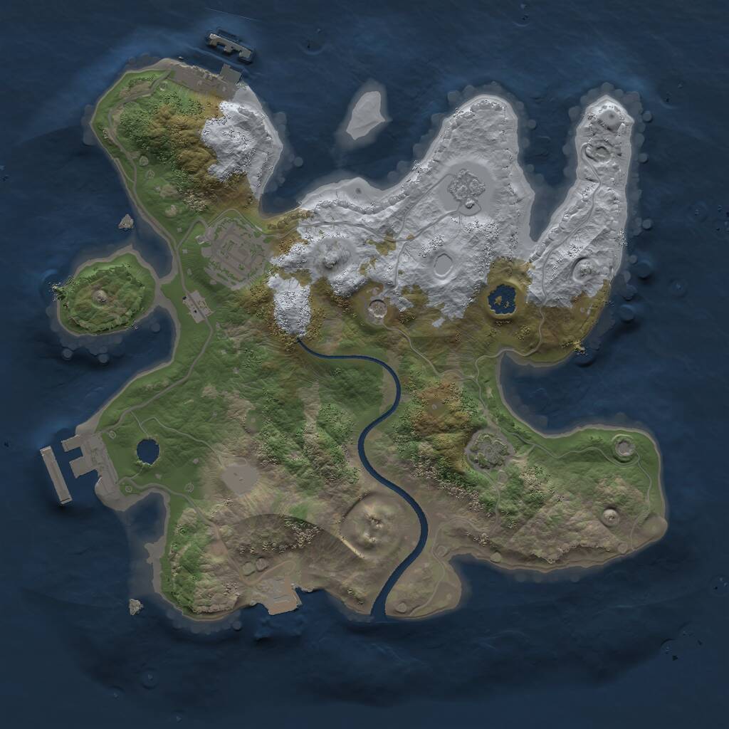 Rust Map: Procedural Map, Size: 2500, Seed: 1785145597, 7 Monuments