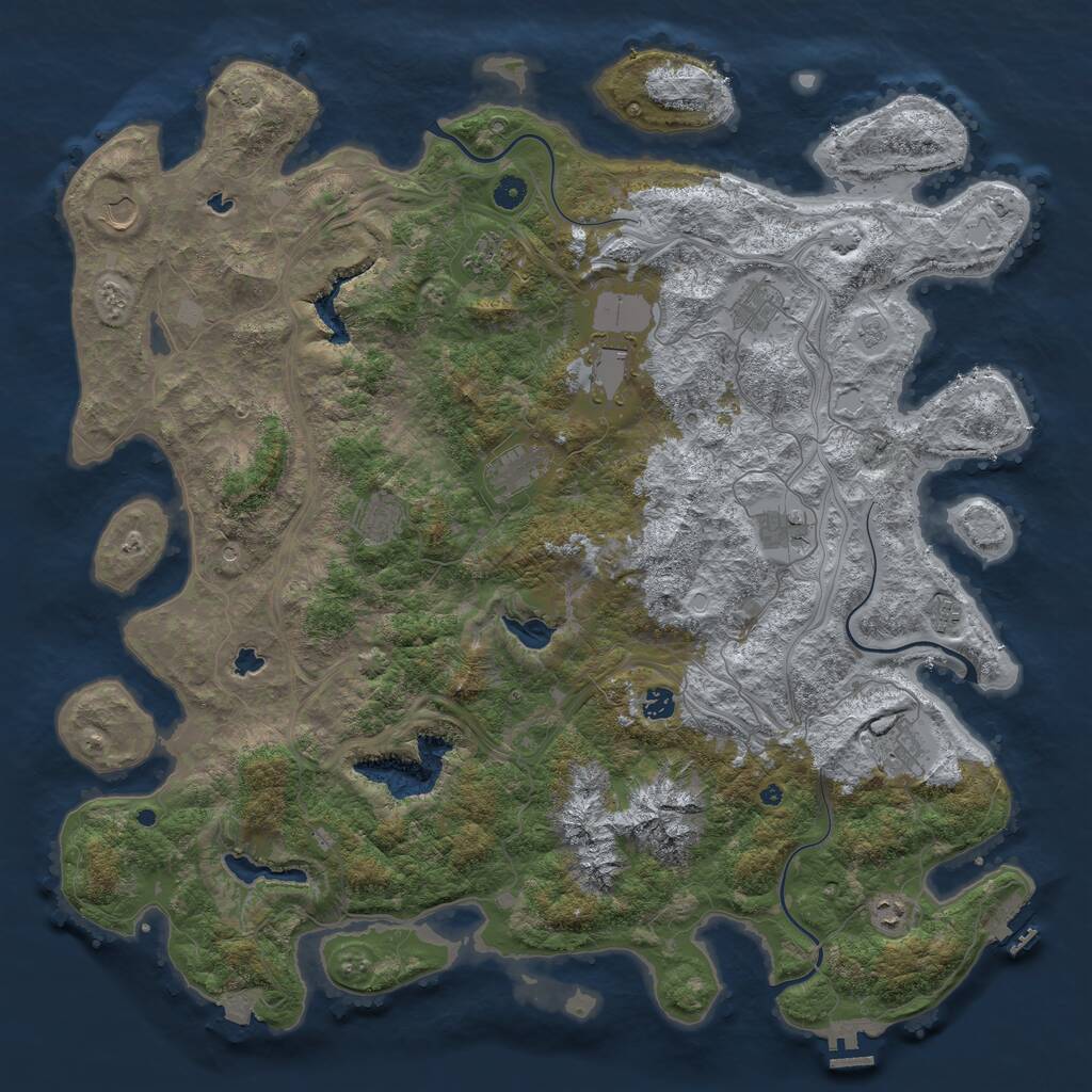 Rust Map: Procedural Map, Size: 5000, Seed: 50022, 17 Monuments