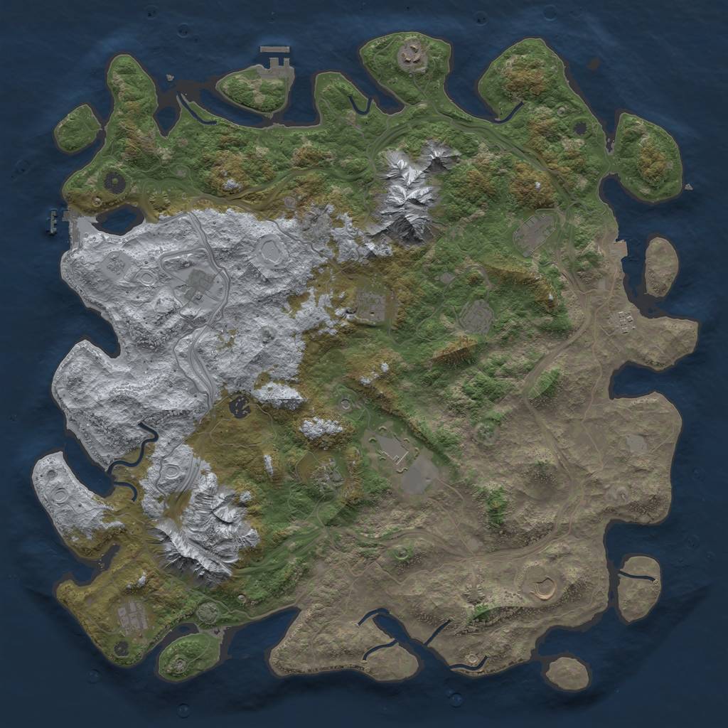 Rust Map: Procedural Map, Size: 5000, Seed: 56281867, 19 Monuments