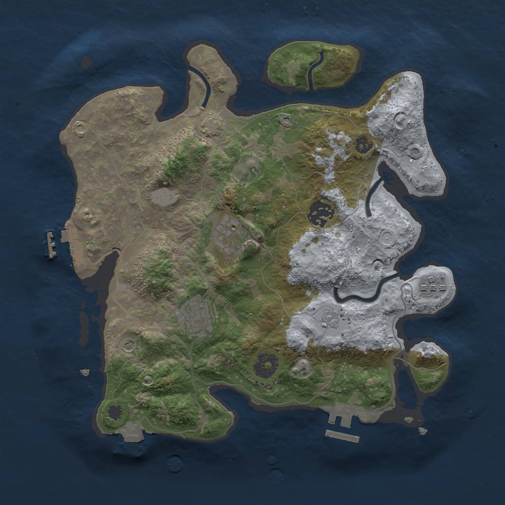 Rust Map: Procedural Map, Size: 3000, Seed: 9786754, 12 Monuments