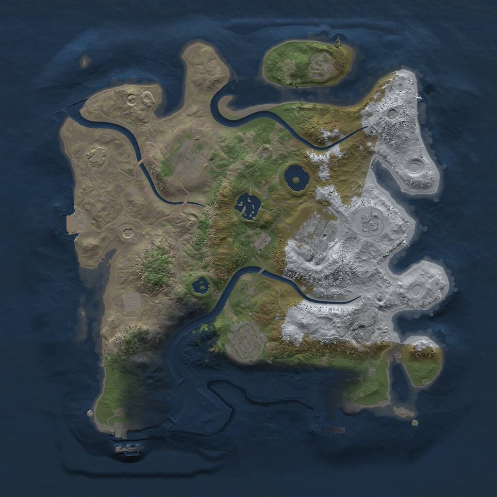 Rust Map: Procedural Map, Size: 3000, Seed: 9786754, 10 Monuments
