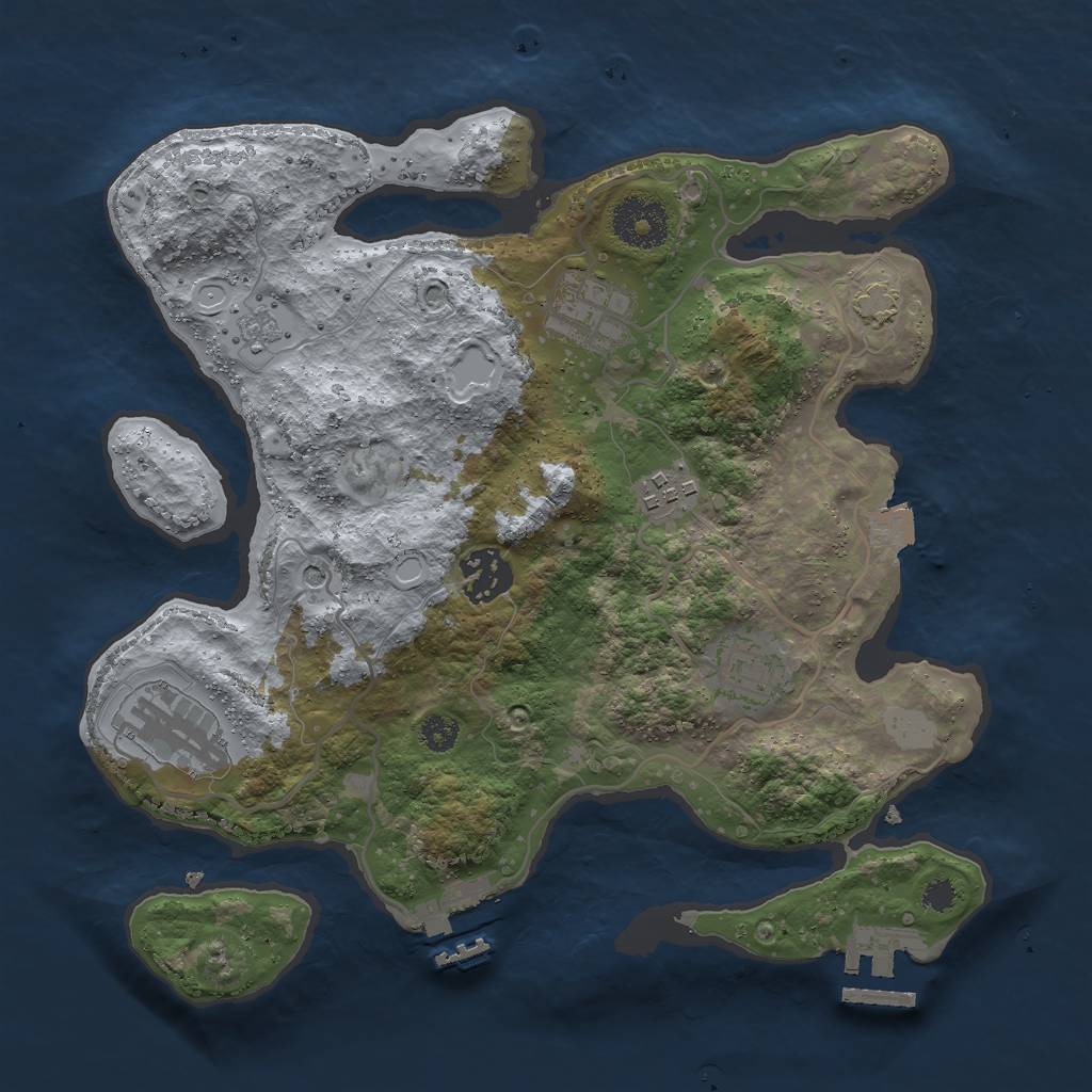 Rust Map: Procedural Map, Size: 3000, Seed: 1421091266, 13 Monuments