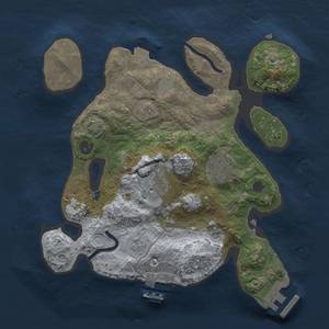 Thumbnail Rust Map: Procedural Map, Size: 2500, Seed: 517517590, 10 Monuments