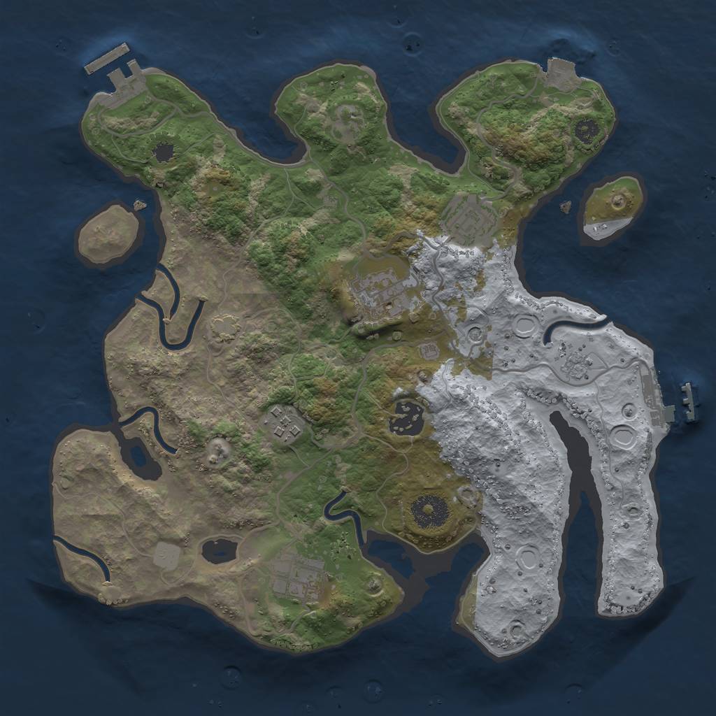 Rust Map: Procedural Map, Size: 3000, Seed: 620723785, 13 Monuments