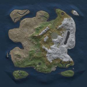 Thumbnail Rust Map: Procedural Map, Size: 3000, Seed: 2338, 9 Monuments