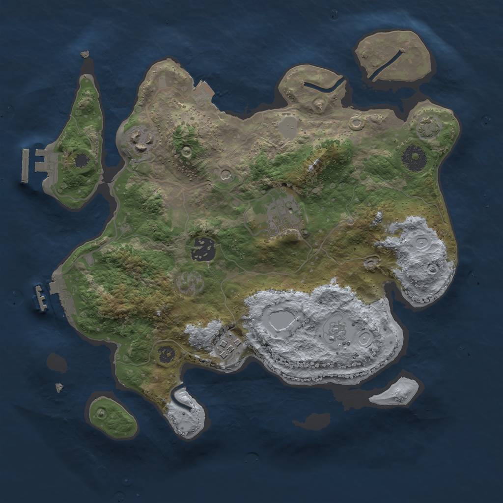 Rust Map: Procedural Map, Size: 3000, Seed: 324372250, 12 Monuments