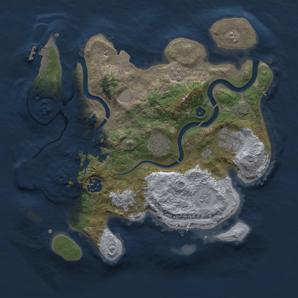 Rust Map: Procedural Map, Size: 3000, Seed: 324372250, 9 Monuments