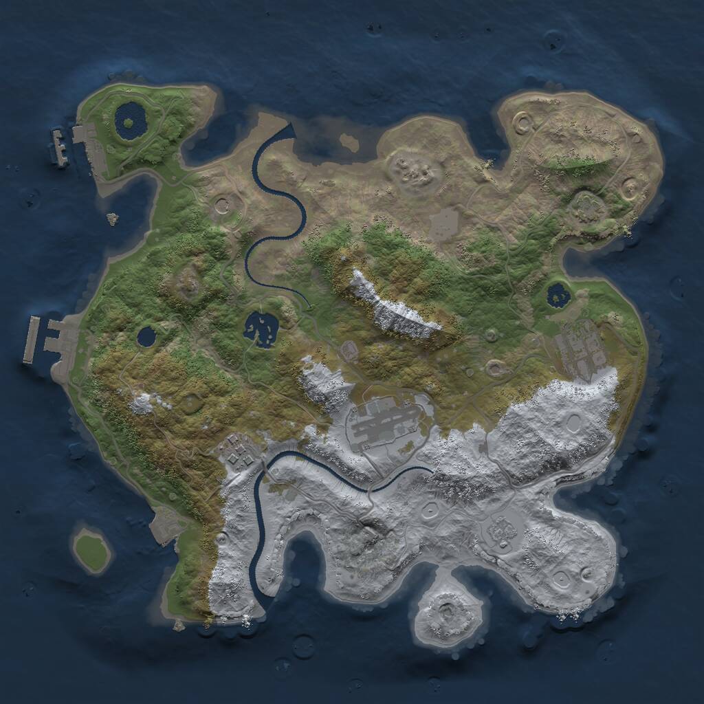 Rust Map: Procedural Map, Size: 2990, Seed: 50000, 10 Monuments