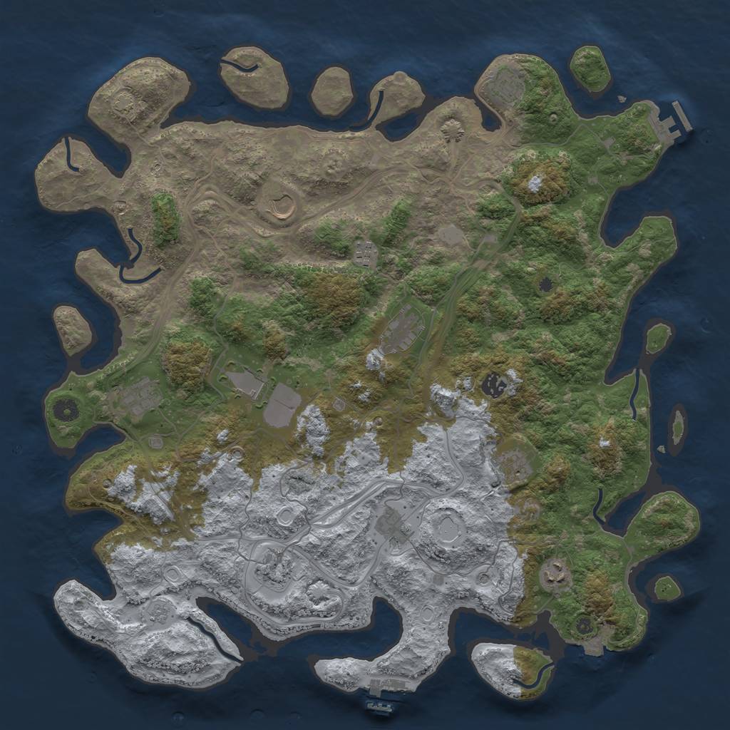 Rust Map: Procedural Map, Size: 4500, Seed: 354320, 19 Monuments