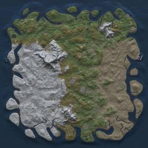 Thumbnail Rust Map: Procedural Map, Size: 6000, Seed: 7007, 19 Monuments