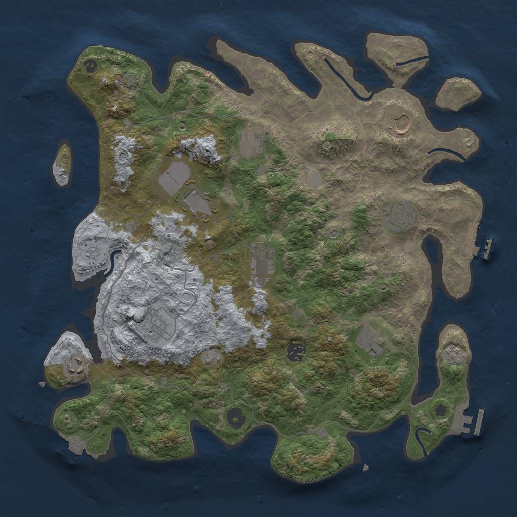 Rust Map: Procedural Map, Size: 4000, Seed: 20240923, 18 Monuments
