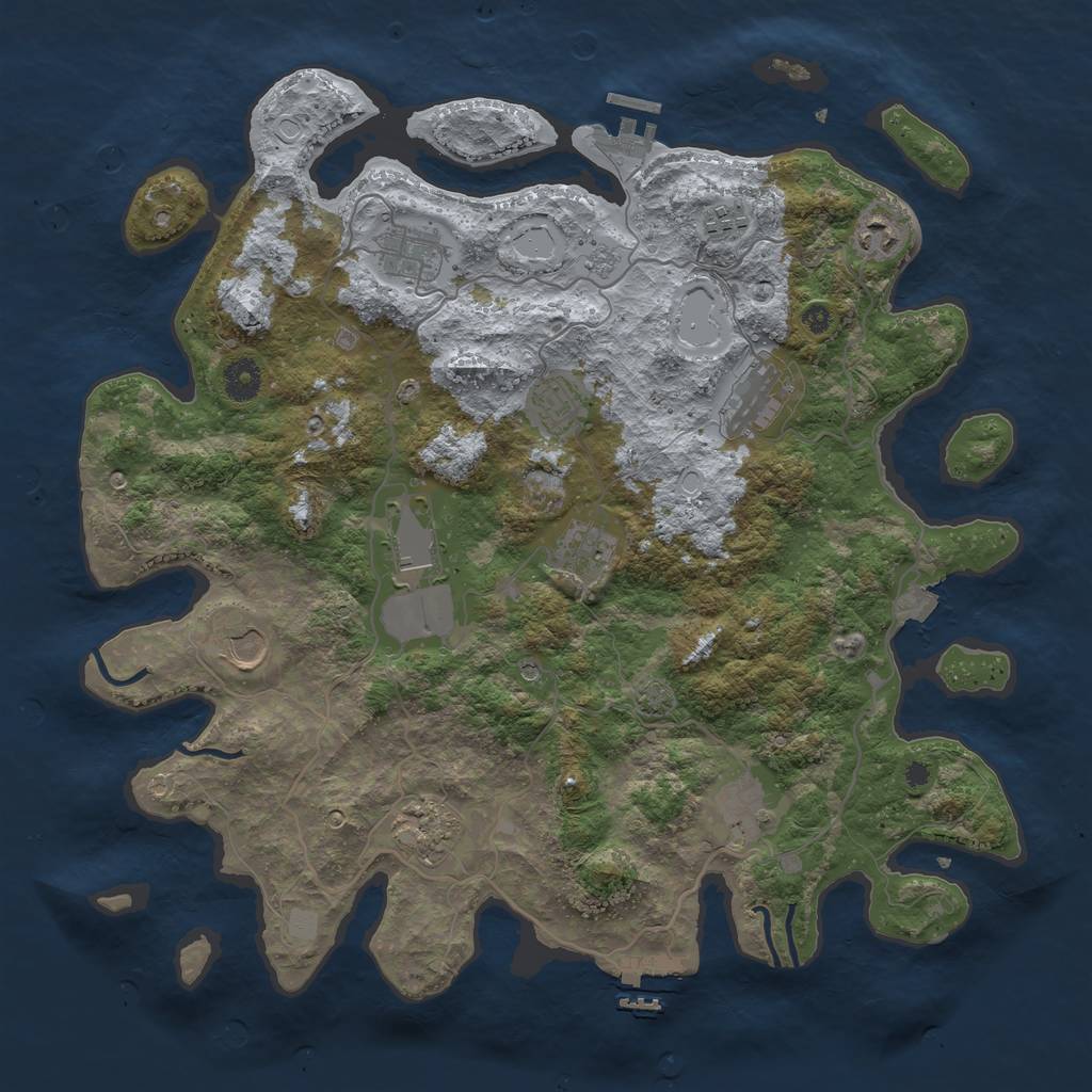 Rust Map: Procedural Map, Size: 4000, Seed: 255353765, 18 Monuments