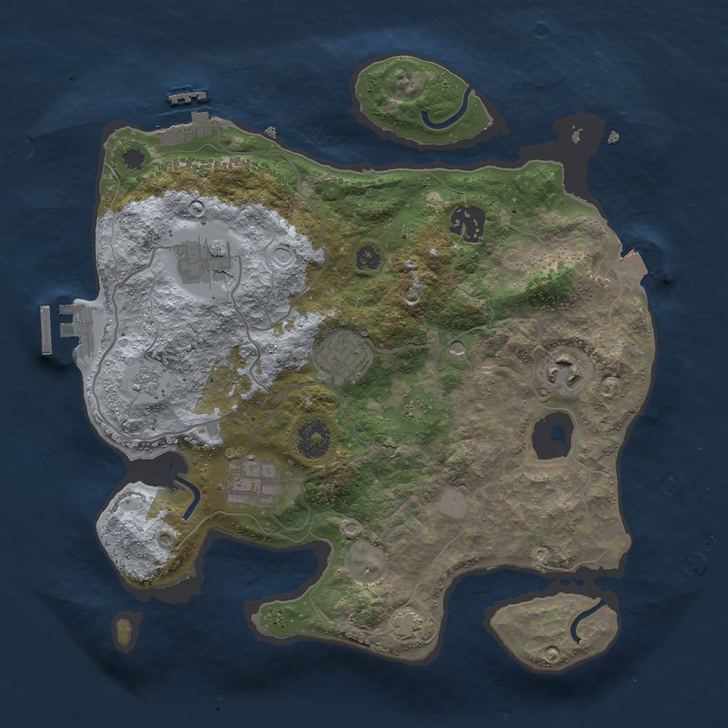 Rust Map: Procedural Map, Size: 3000, Seed: 3564079, 13 Monuments