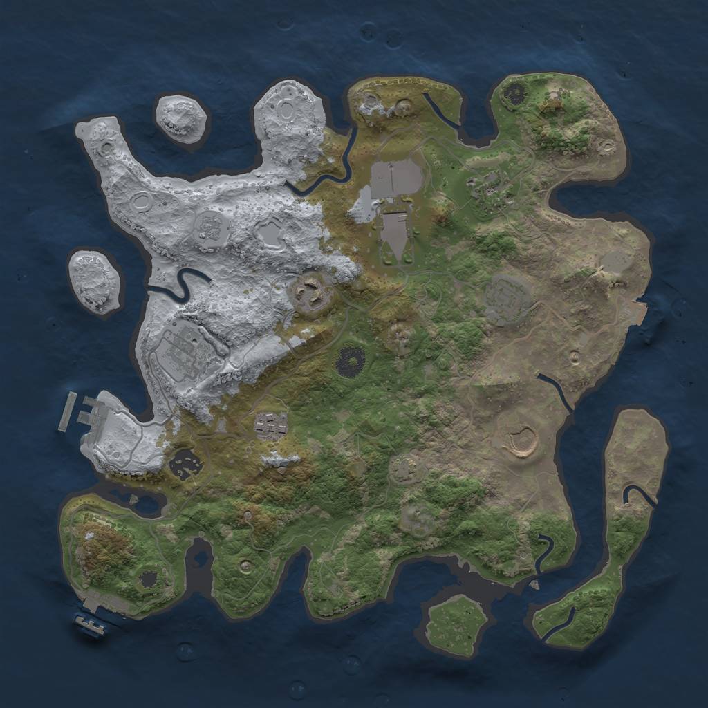 Rust Map: Procedural Map, Size: 3500, Seed: 2119861155, 15 Monuments