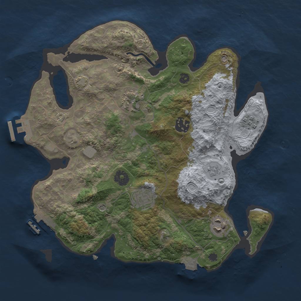 Rust Map: Procedural Map, Size: 3000, Seed: 440206901, 13 Monuments