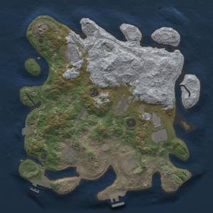 Thumbnail Rust Map: Procedural Map, Size: 3500, Seed: 110771208, 16 Monuments