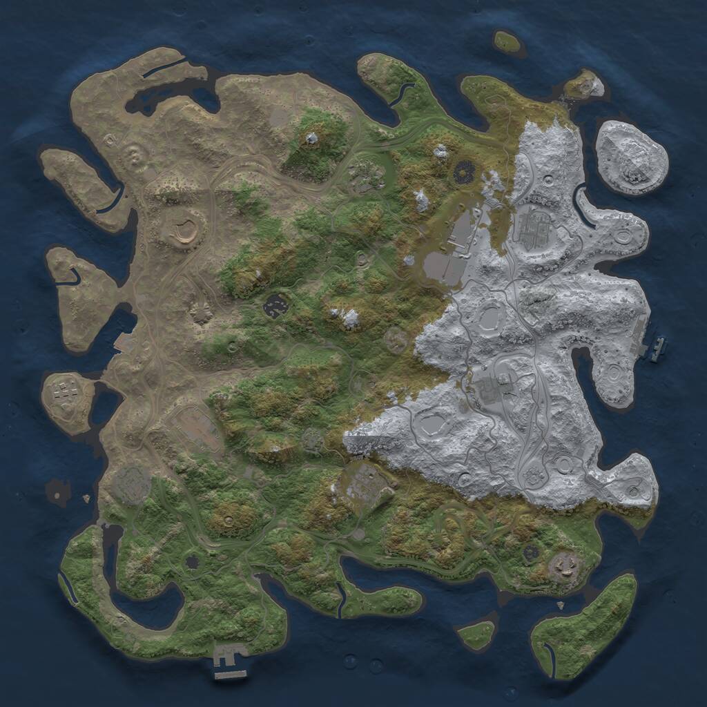 Rust Map: Procedural Map, Size: 4500, Seed: 17774, 17 Monuments