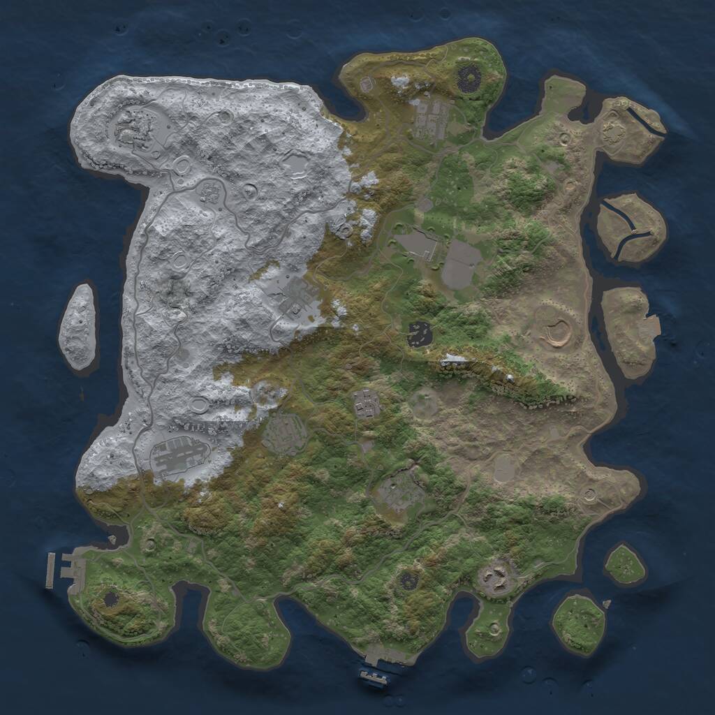 Rust Map: Procedural Map, Size: 4000, Seed: 2026046262, 17 Monuments