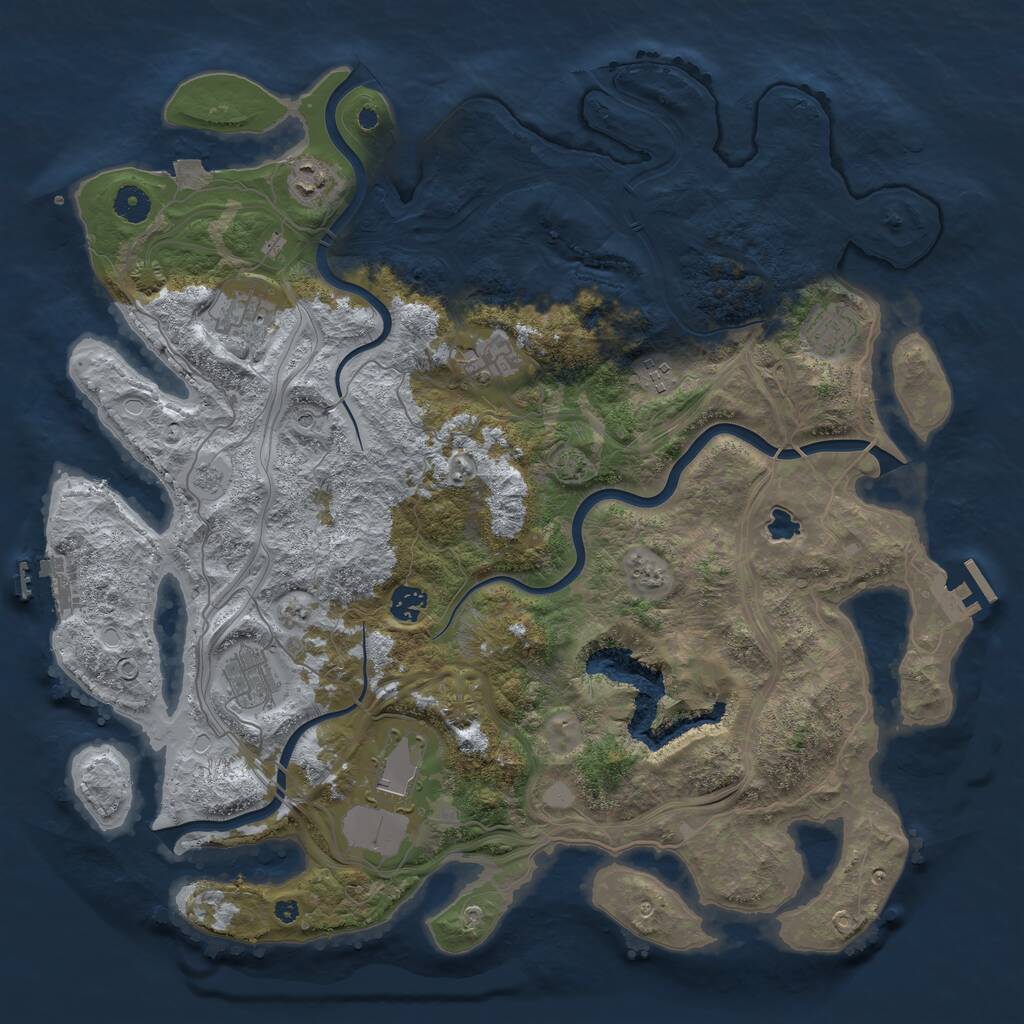 Rust Map: Procedural Map, Size: 4250, Seed: 1158639945, 14 Monuments