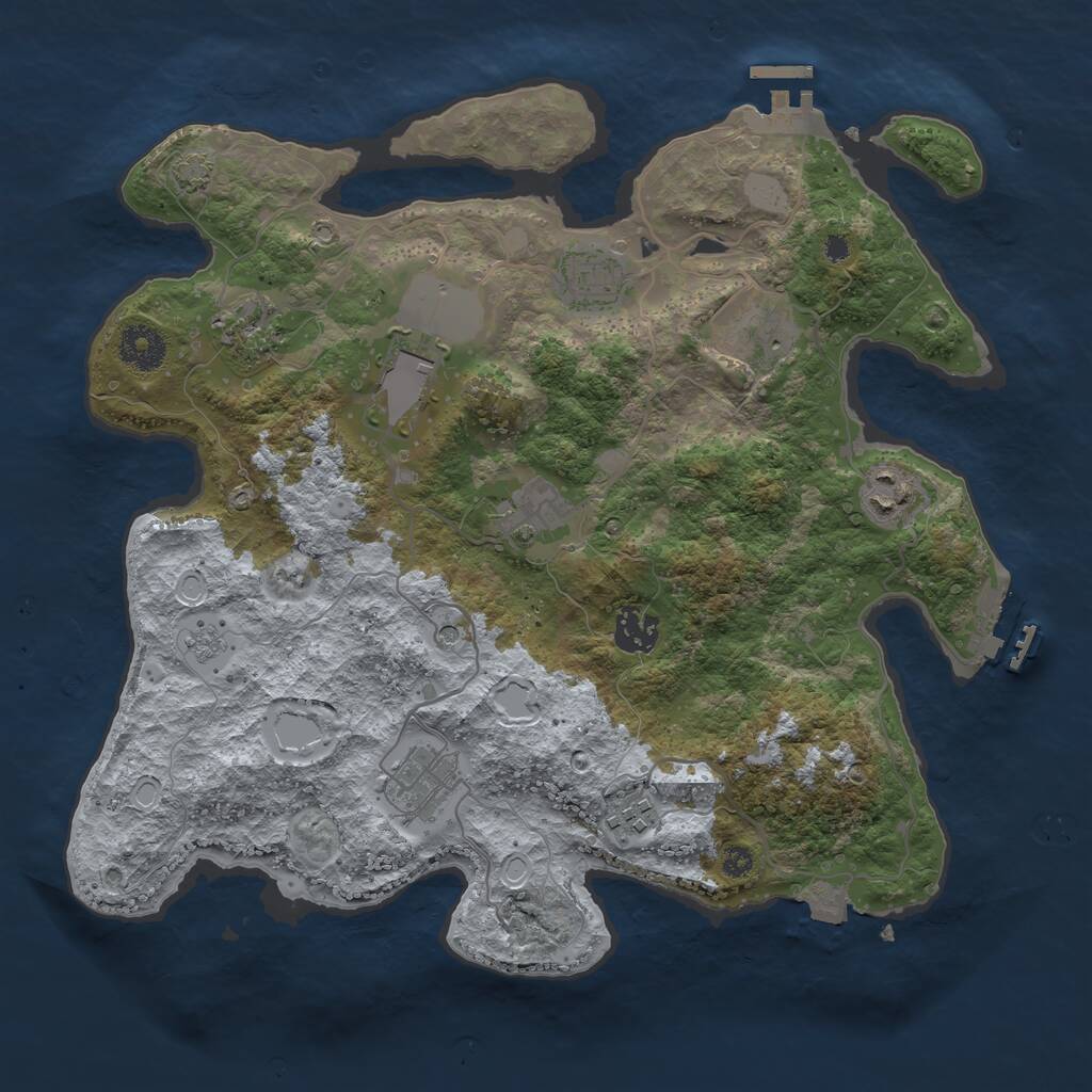 Rust Map: Procedural Map, Size: 3500, Seed: 481640141, 15 Monuments