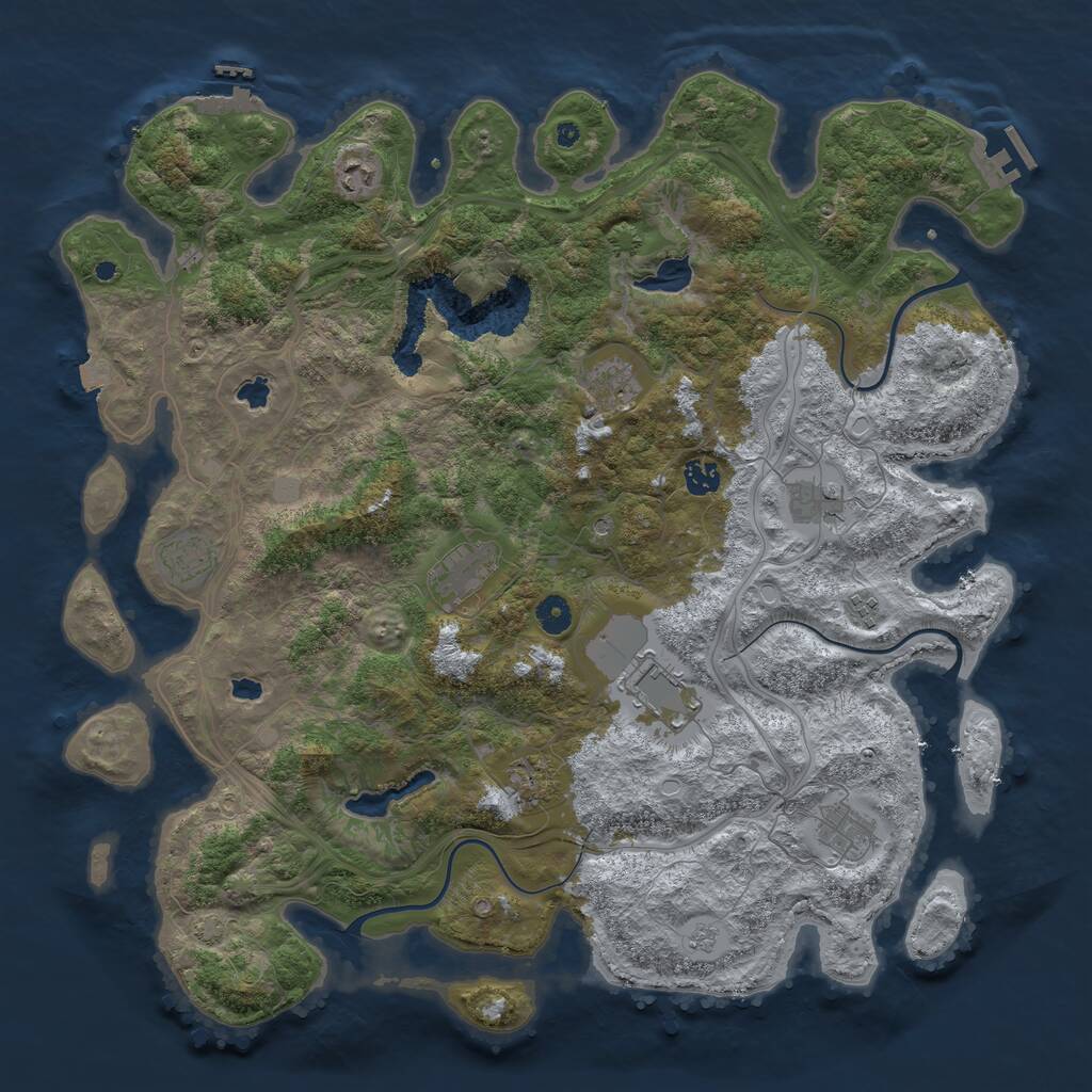 Rust Map: Procedural Map, Size: 4500, Seed: 1301596676, 16 Monuments
