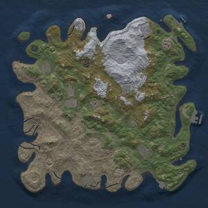 Thumbnail Rust Map: Procedural Map, Size: 4500, Seed: 1283930990, 17 Monuments