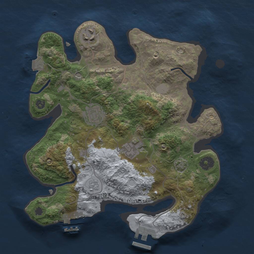 Rust Map: Procedural Map, Size: 2700, Seed: 1149413128, 9 Monuments