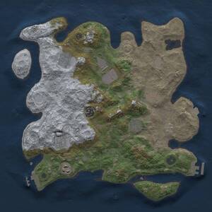 Thumbnail Rust Map: Procedural Map, Size: 3500, Seed: 1321841736, 14 Monuments