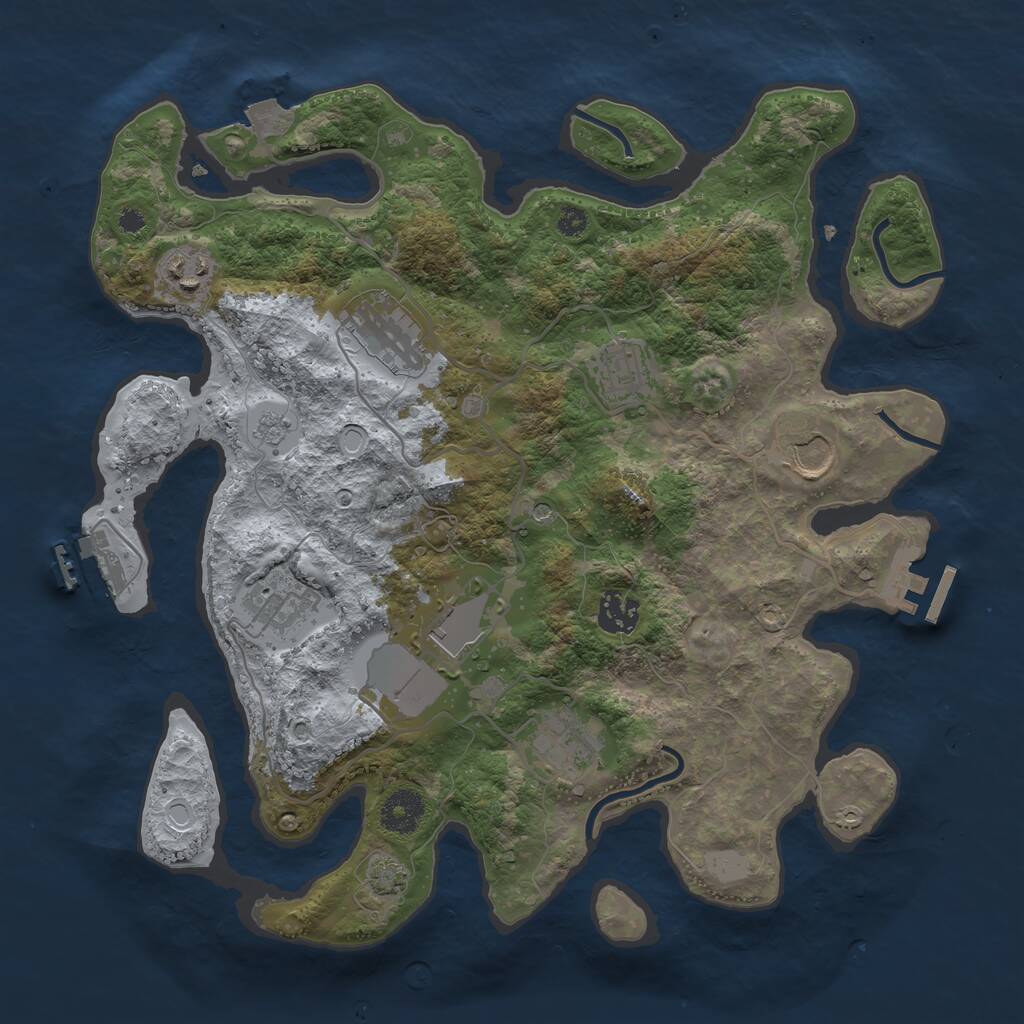 Rust Map: Procedural Map, Size: 3500, Seed: 1772208612, 14 Monuments