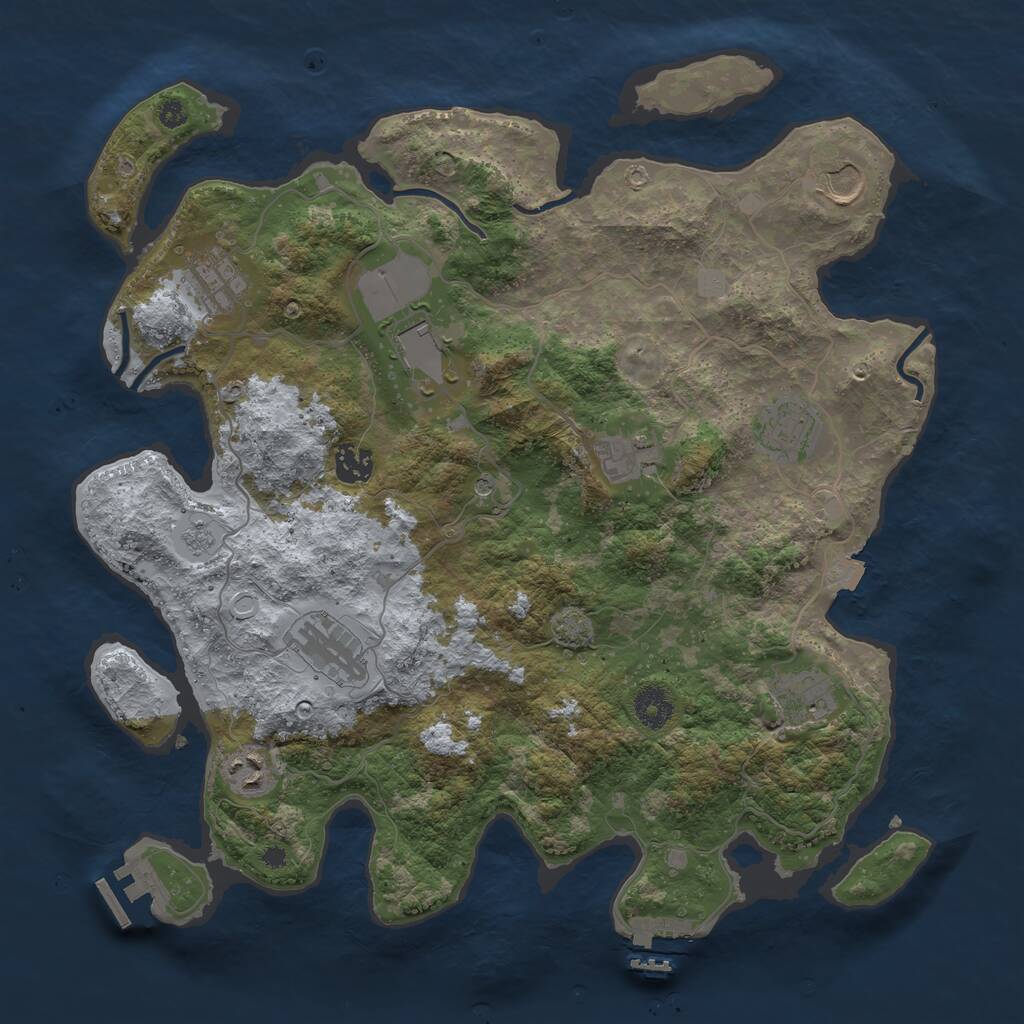 Rust Map: Procedural Map, Size: 3800, Seed: 1777637215, 15 Monuments