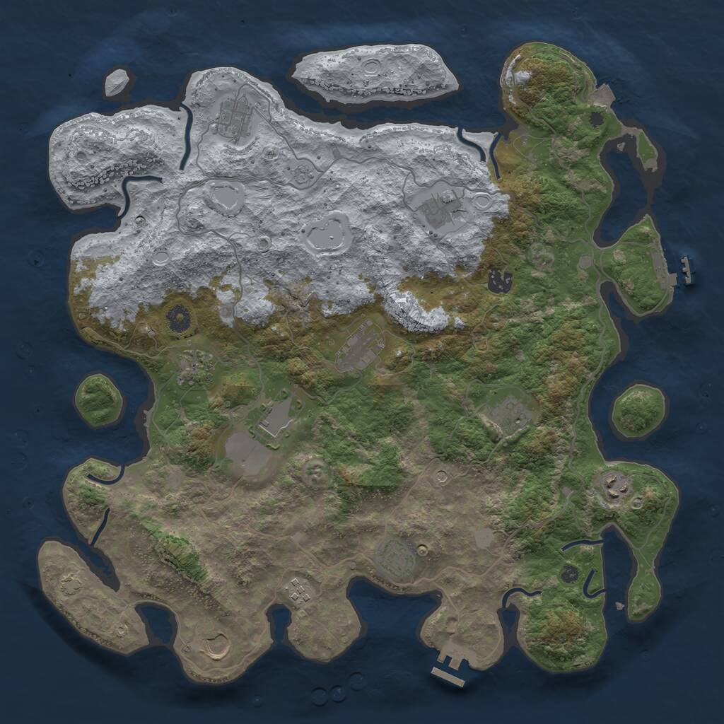 Rust Map: Procedural Map, Size: 4200, Seed: 3745, 17 Monuments