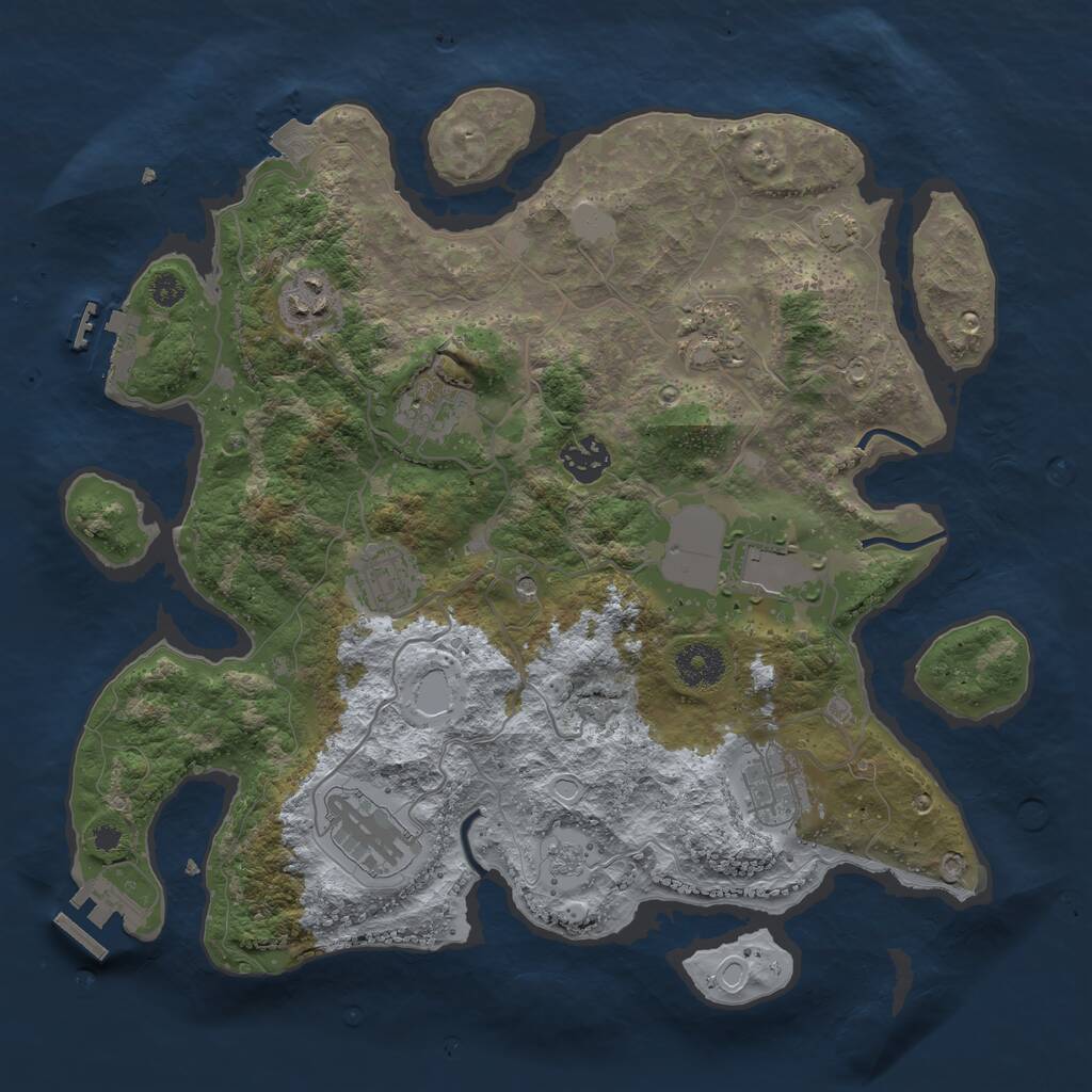 Rust Map: Procedural Map, Size: 3500, Seed: 167414336, 14 Monuments