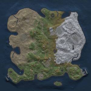Thumbnail Rust Map: Procedural Map, Size: 3500, Seed: 24141973, 15 Monuments