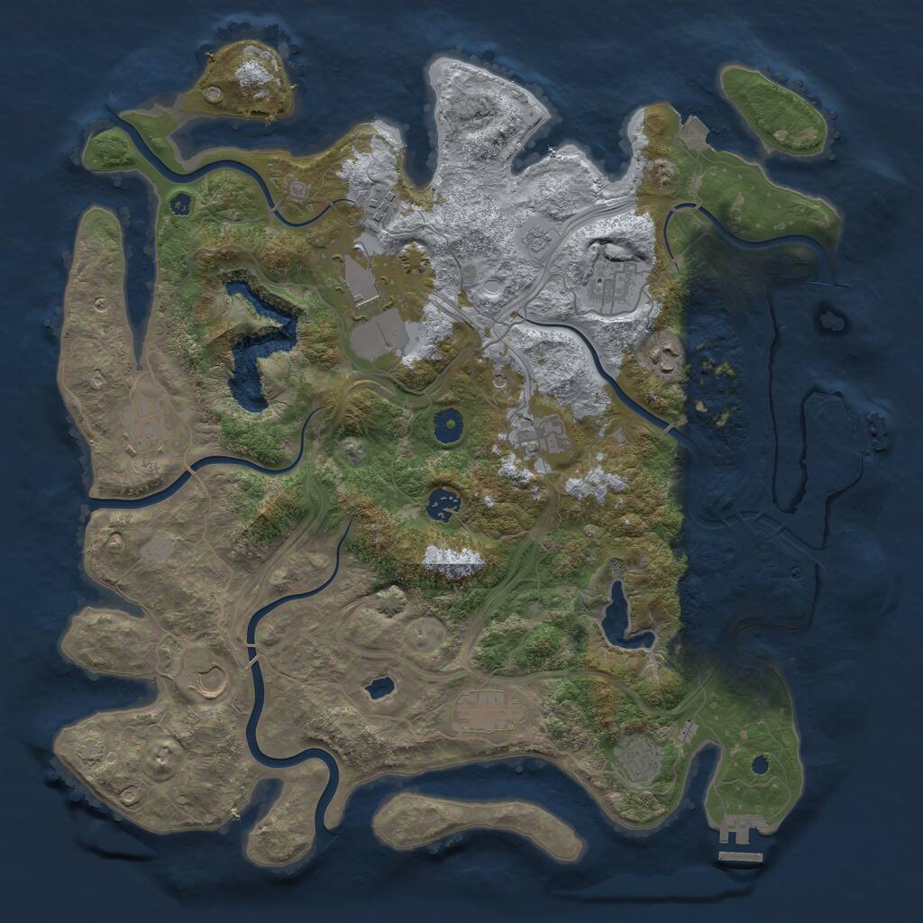 Rust Map: Procedural Map, Size: 4250, Seed: 880371034, 16 Monuments
