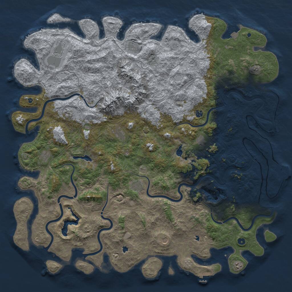 Rust Map: Procedural Map, Size: 6000, Seed: 891060858, 17 Monuments