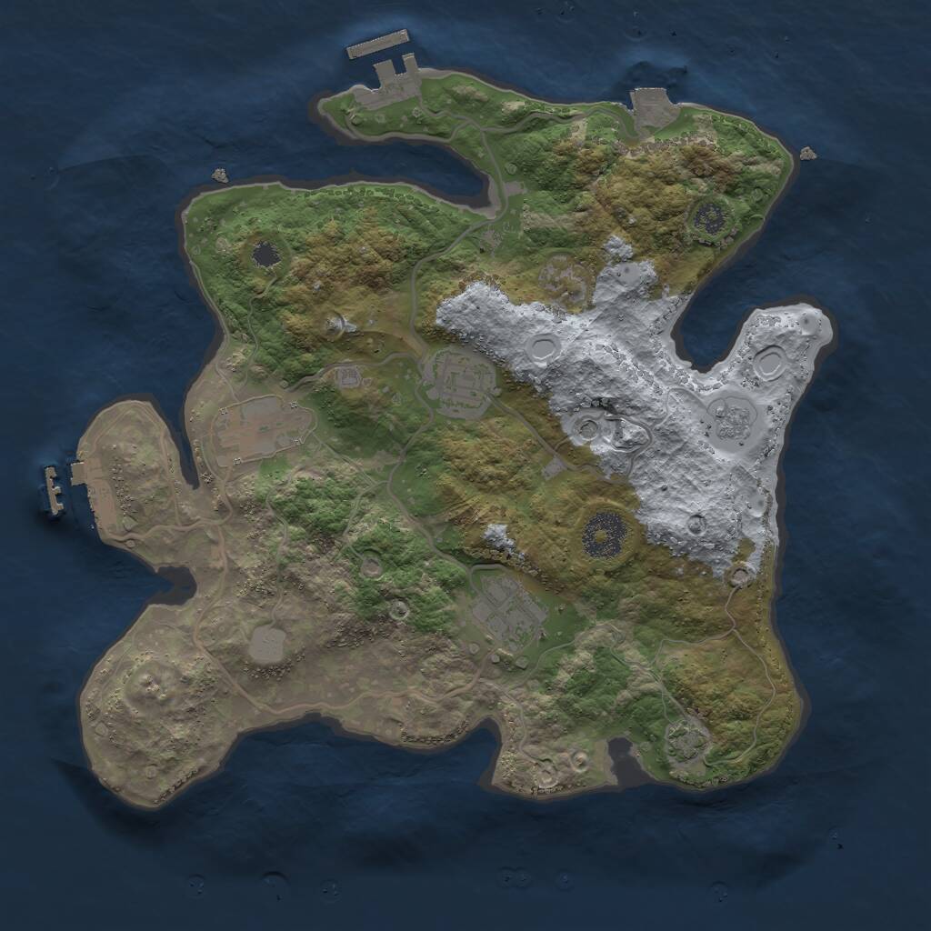 Rust Map: Procedural Map, Size: 3000, Seed: 578750767, 9 Monuments