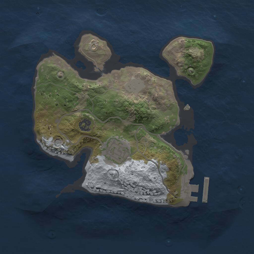 Rust Map: Procedural Map, Size: 2000, Seed: 1884904116, 3 Monuments