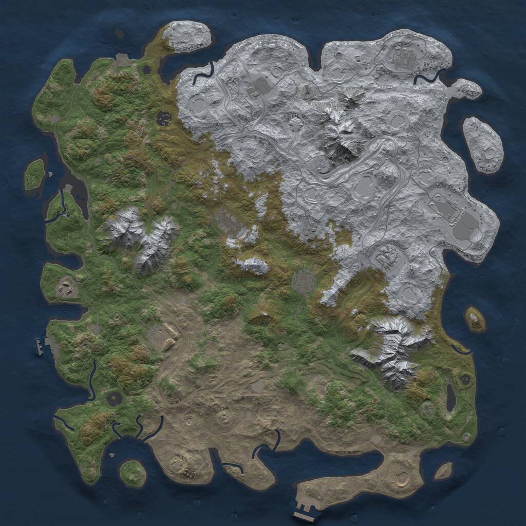 Rust Map: Procedural Map, Size: 5200, Seed: 1212123121, 17 Monuments