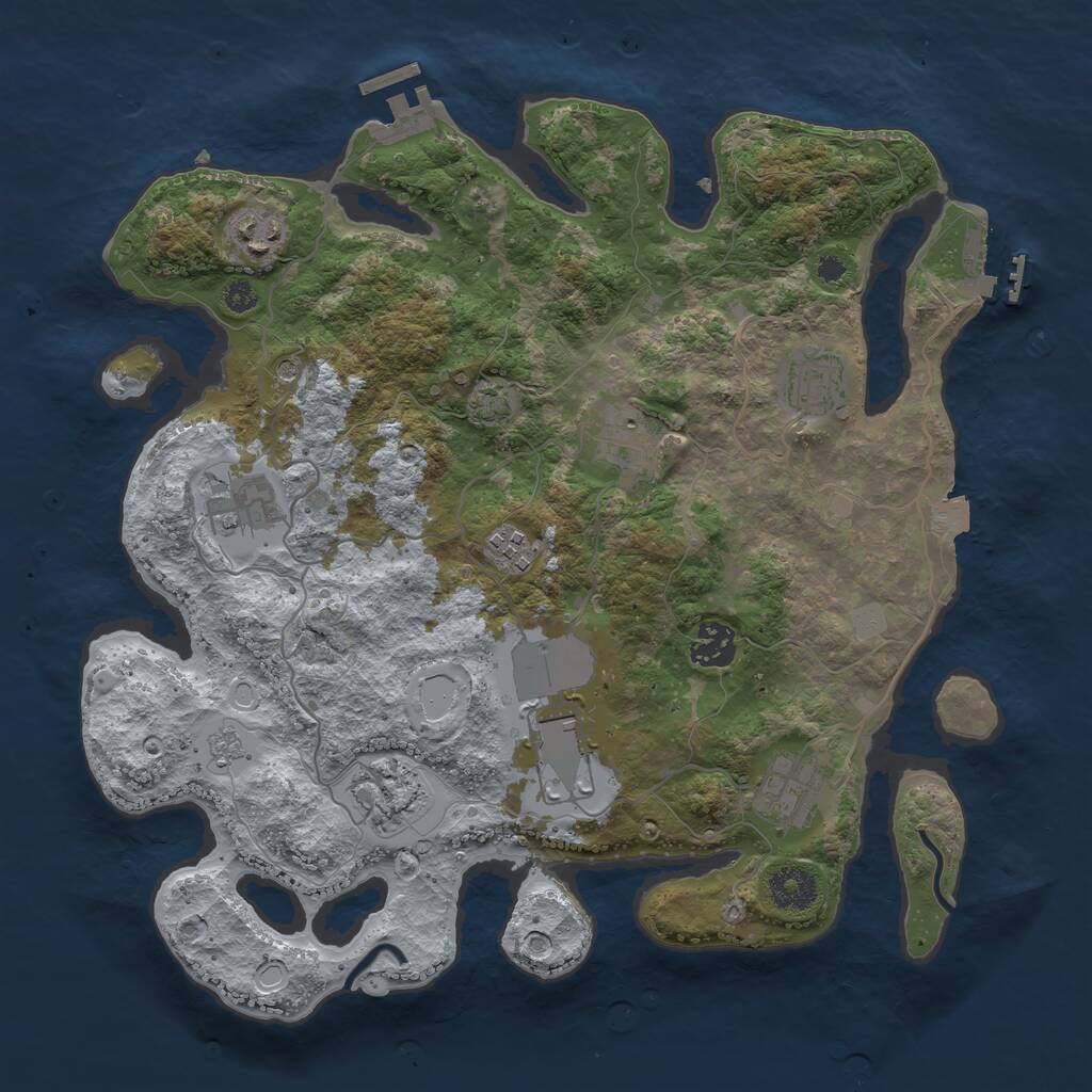 Rust Map: Procedural Map, Size: 3500, Seed: 478496025, 15 Monuments