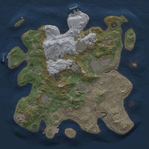 Thumbnail Rust Map: Procedural Map, Size: 3500, Seed: 1075248928, 16 Monuments